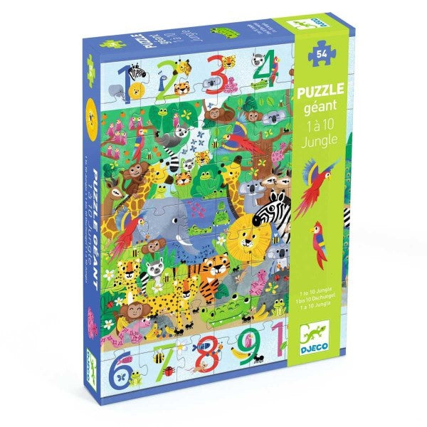 Djeco - Bodenpuzzle 1 bis 10 Dschungel 54 Teile - AURYN Shop