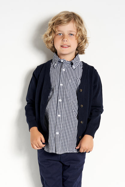 Hust &amp; Claire - Hemd Rene kariert navy - AURYN Shop