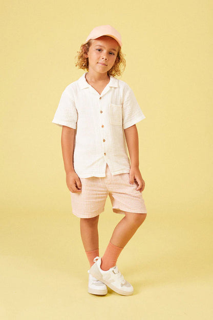 My Little Cozmo - Kinderhemd Muslin natur Biobaumwolle