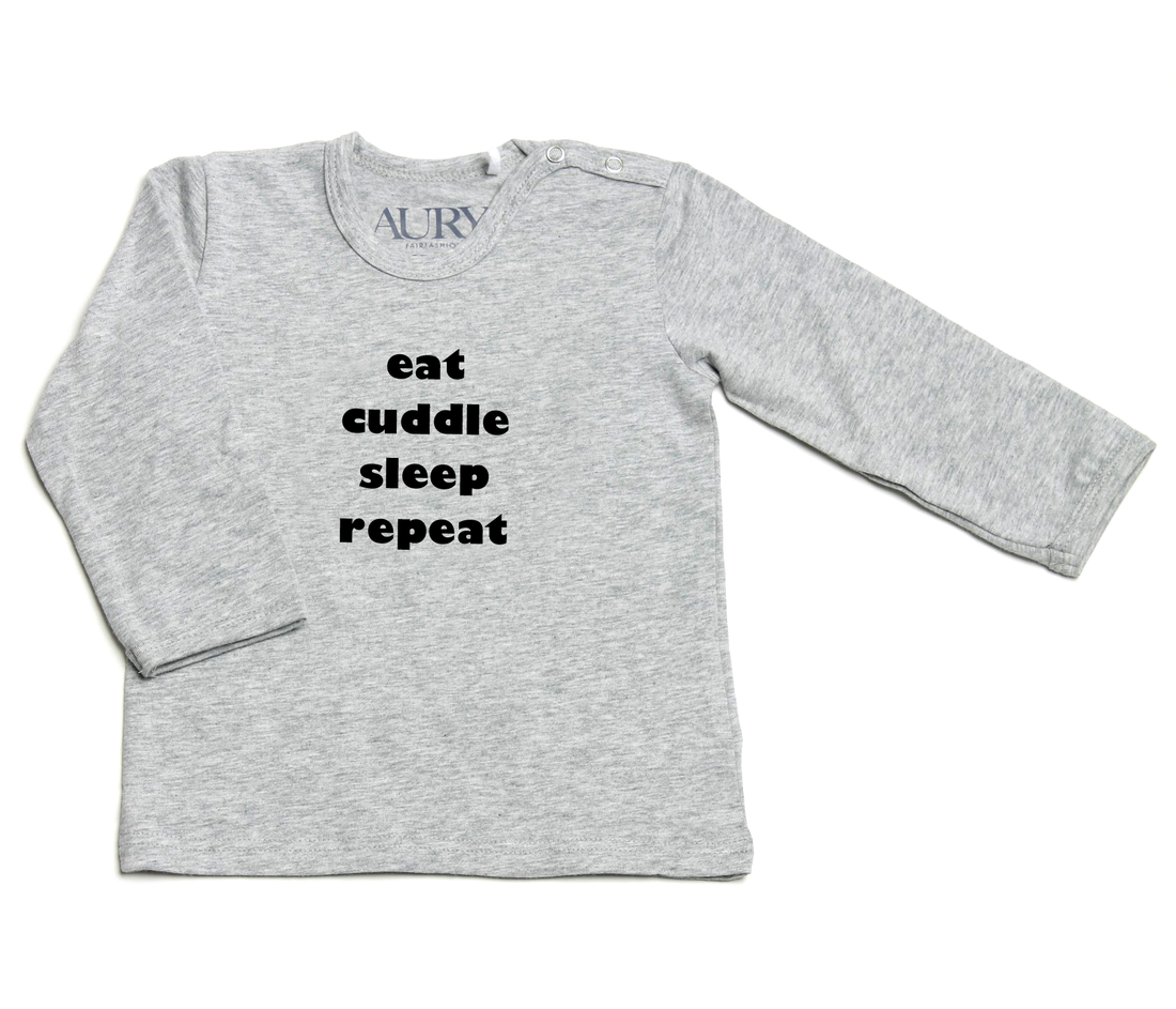 Auryn - Shirt grau eat cuddle sleep repeat schwarz - AURYN Shop